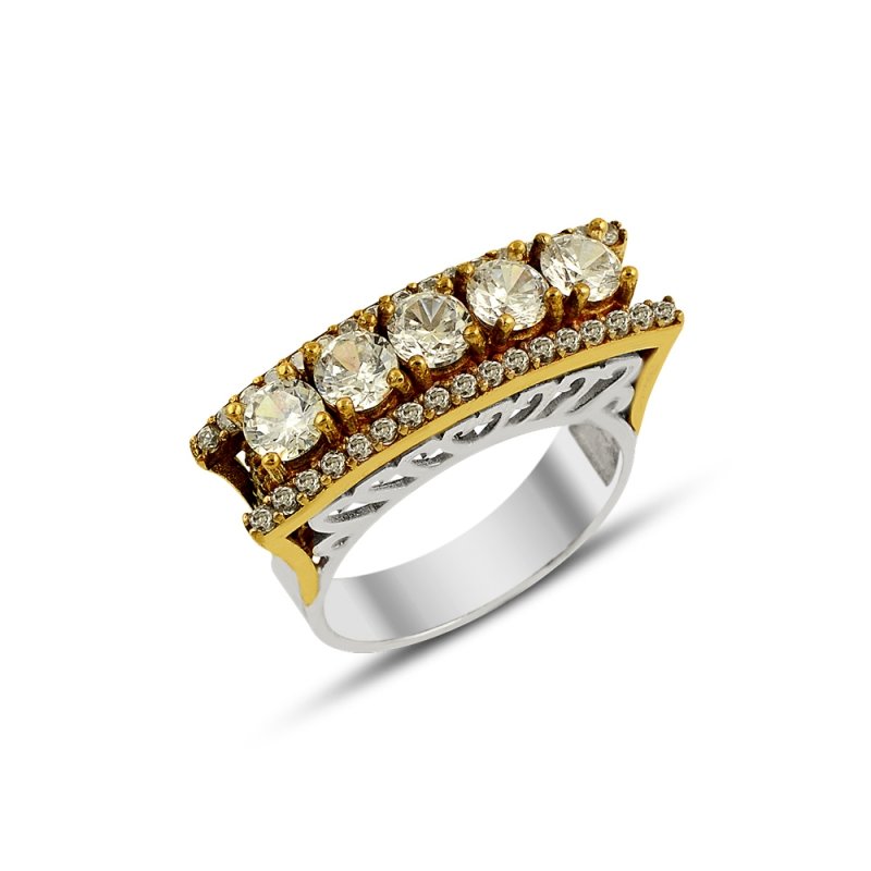 CZ Ottoman Style Five Stone Ring - R81888