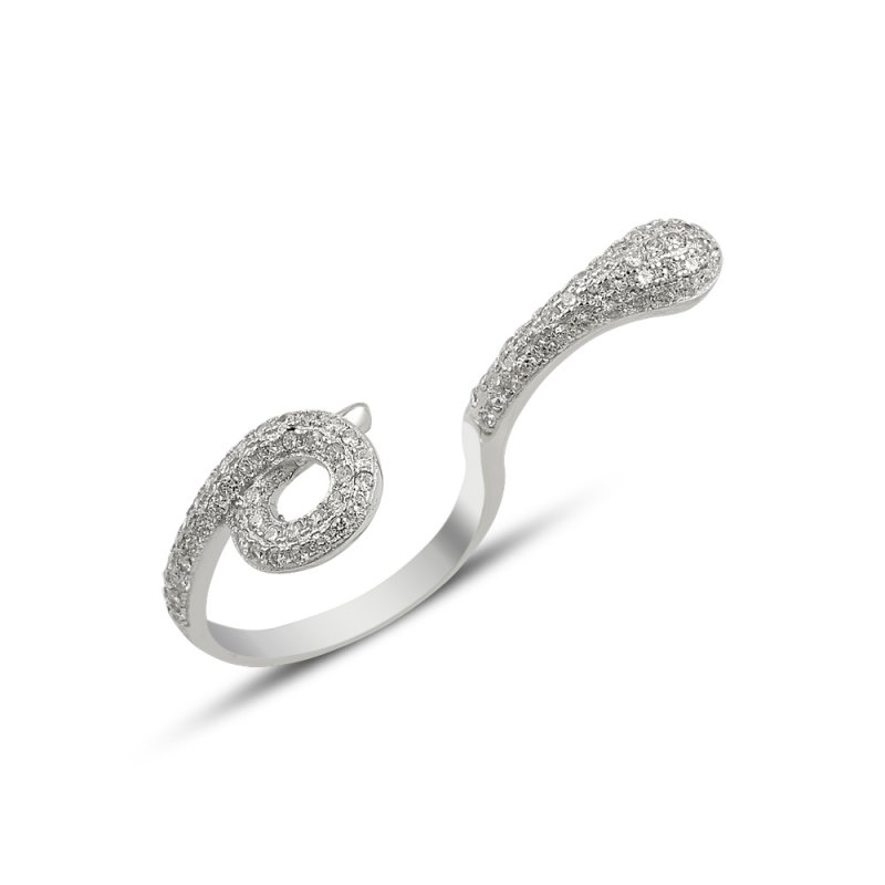Snake Shaped Design CZ Ring - R81889