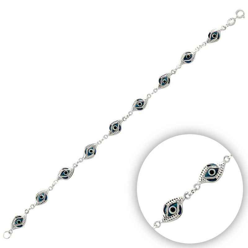 Handmade Glass Evil Eye S Model Bracelet - B14407