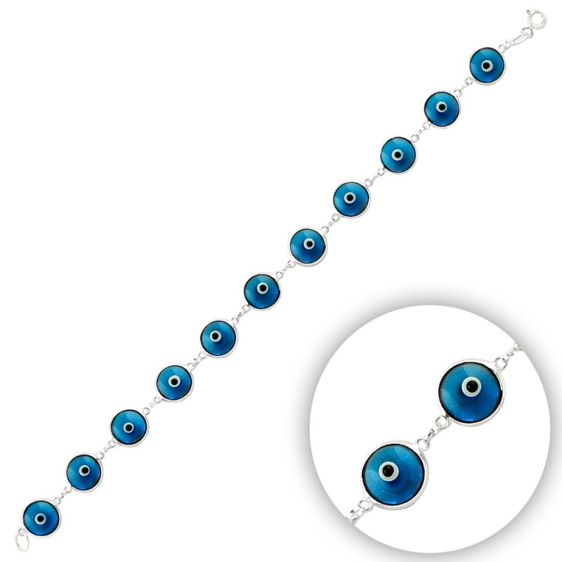 9.5mm Handmade Glass Evil Eye Bracelet - B14353