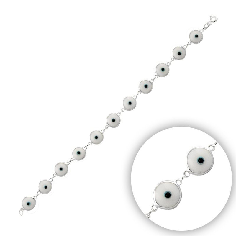 9.5mm Handmade Glass Evil Eye Bracelet - B14356