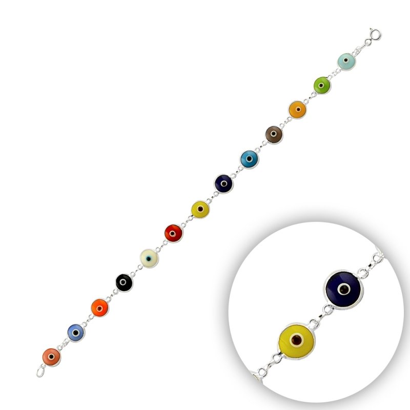 7.5mm Handmade Glass Evil Eye Bracelet - B14365