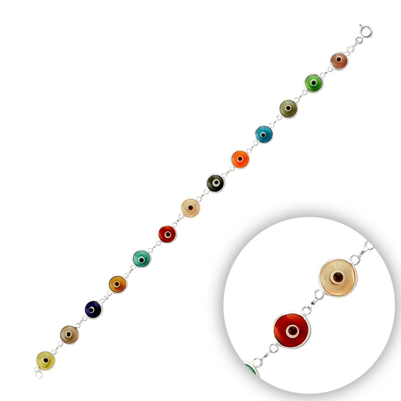 7.5mm Handmade Glass Evil Eye Bracelet - B14368