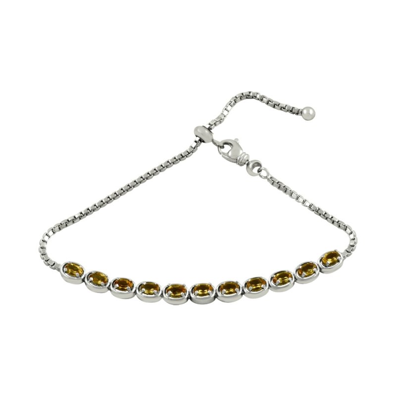 Oval Cut Sultanite Adjustable Sliding Bracelet - B81789