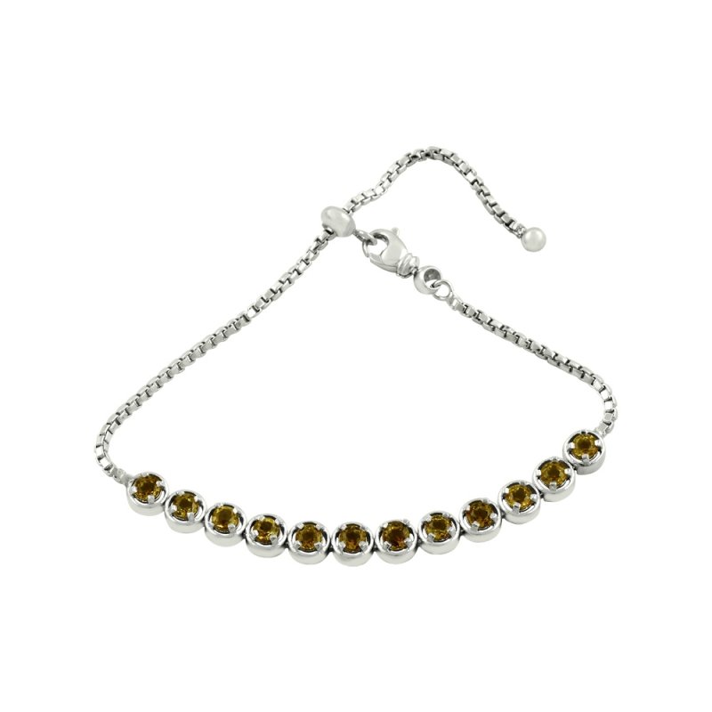 Round Sultanite Adjustable Sliding Bracelet - B81791