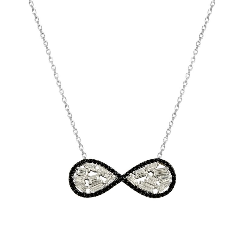Tapered Baguette CZ Infinity Necklace - N81933