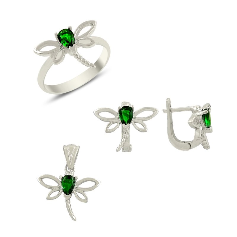 CZ Dragonfly Solitaire Set - S82091