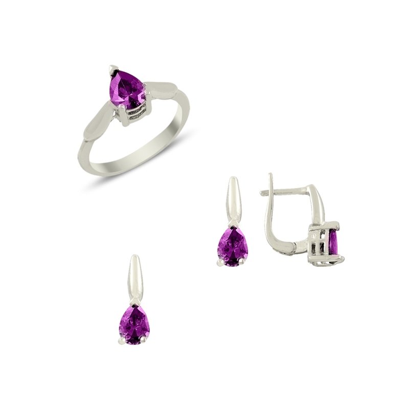 Drop CZ Solitaire Set - S82099