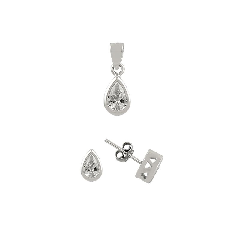 Drop CZ Solitaire Set - S81917