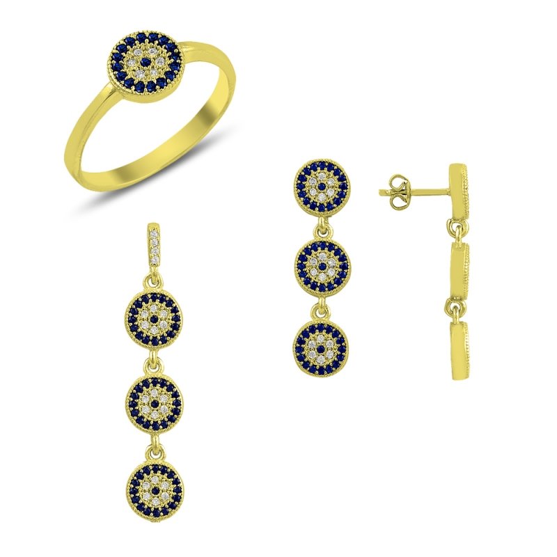 Gold Plated Evil Eye Set - S81775