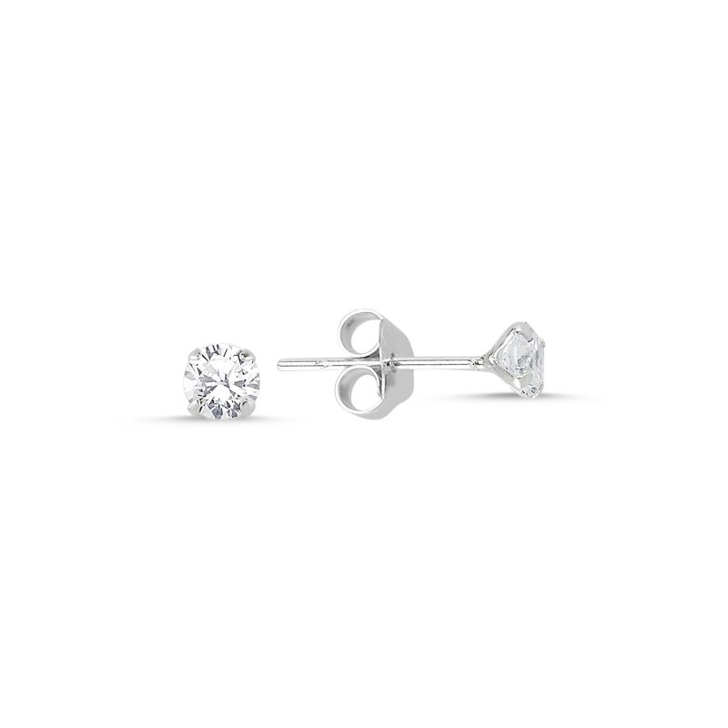 4mm Round Solitaire CZ Stud Earrings - E01452