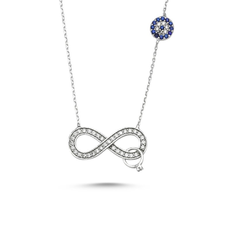 Infinity & Solitaire Ring Evil Eye Necklace - N82019