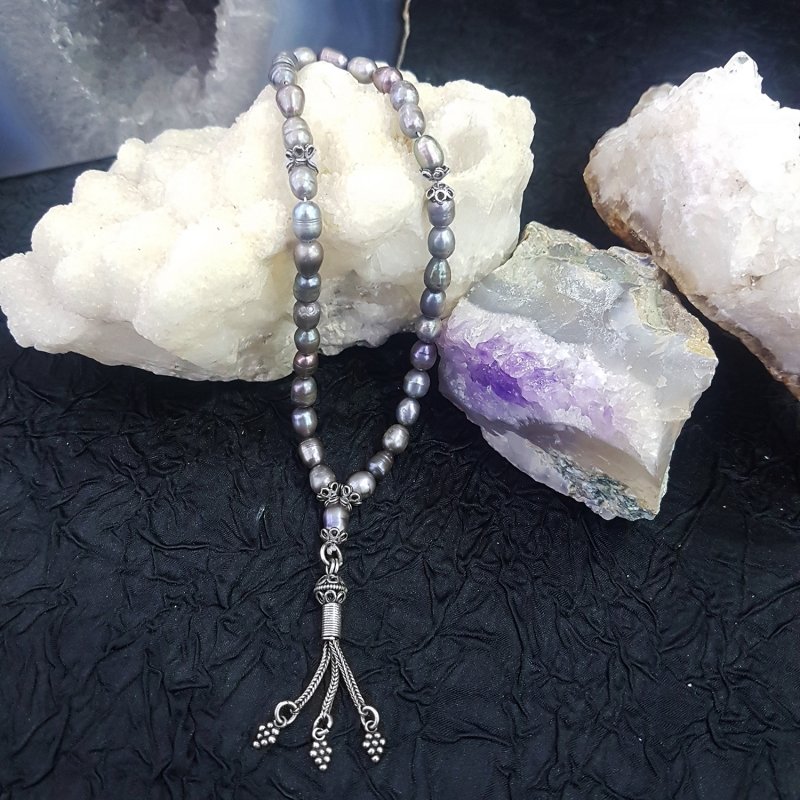 5.8mm Black Pearl Prayer Beads - T82601