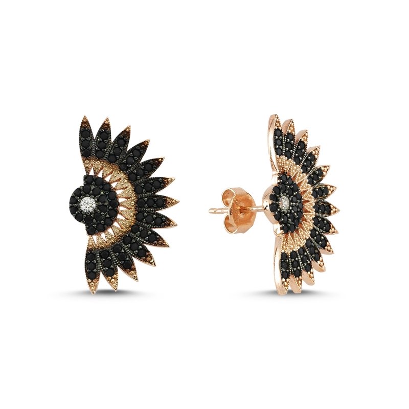 CZ Folding Fan Design Earrings - E83051