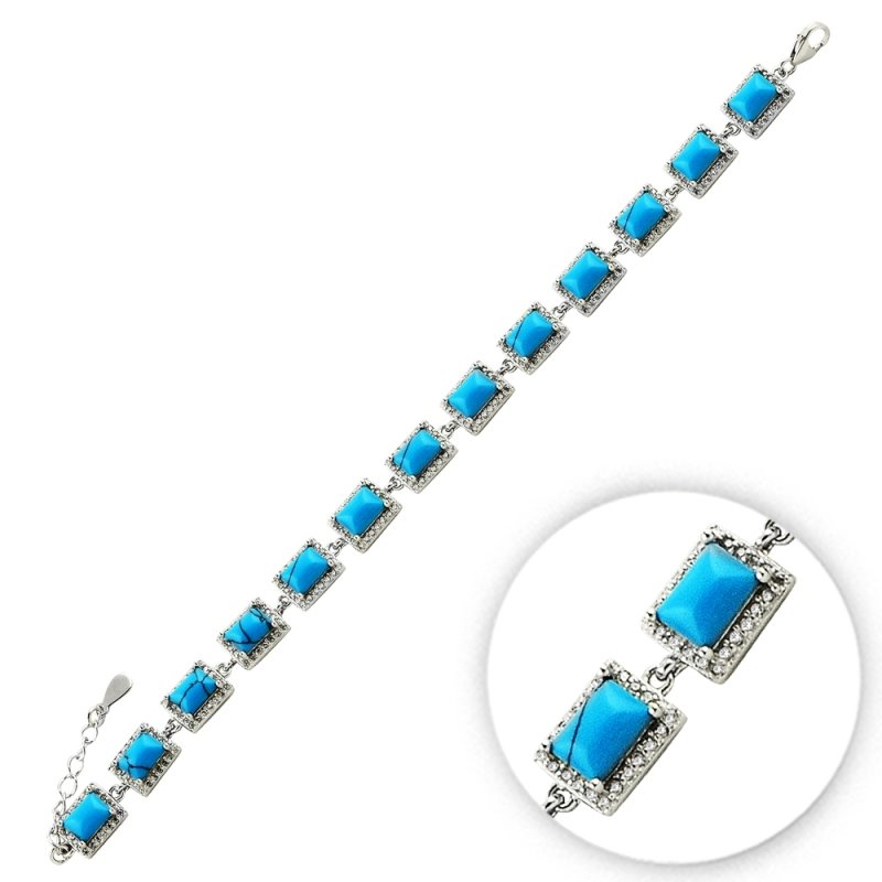 Baguette Turquoise Bracelet - B09833