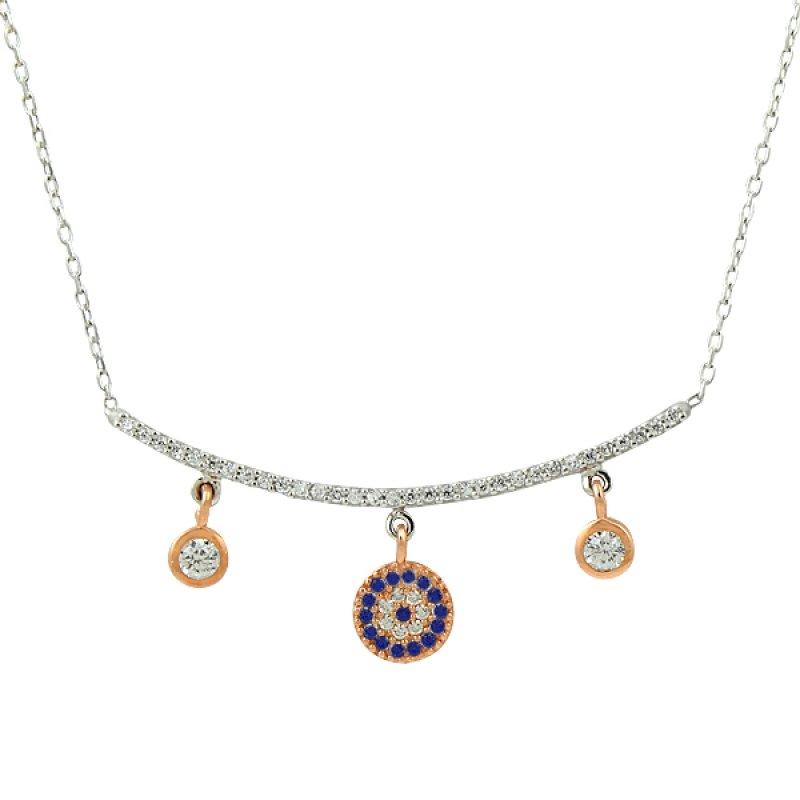 Rhodium Plated CZ Necklace - N09197
