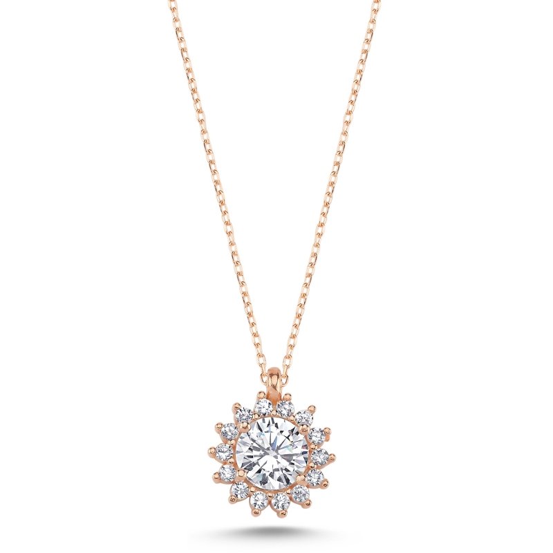 Halo Solitaire CZ Necklace - N100002