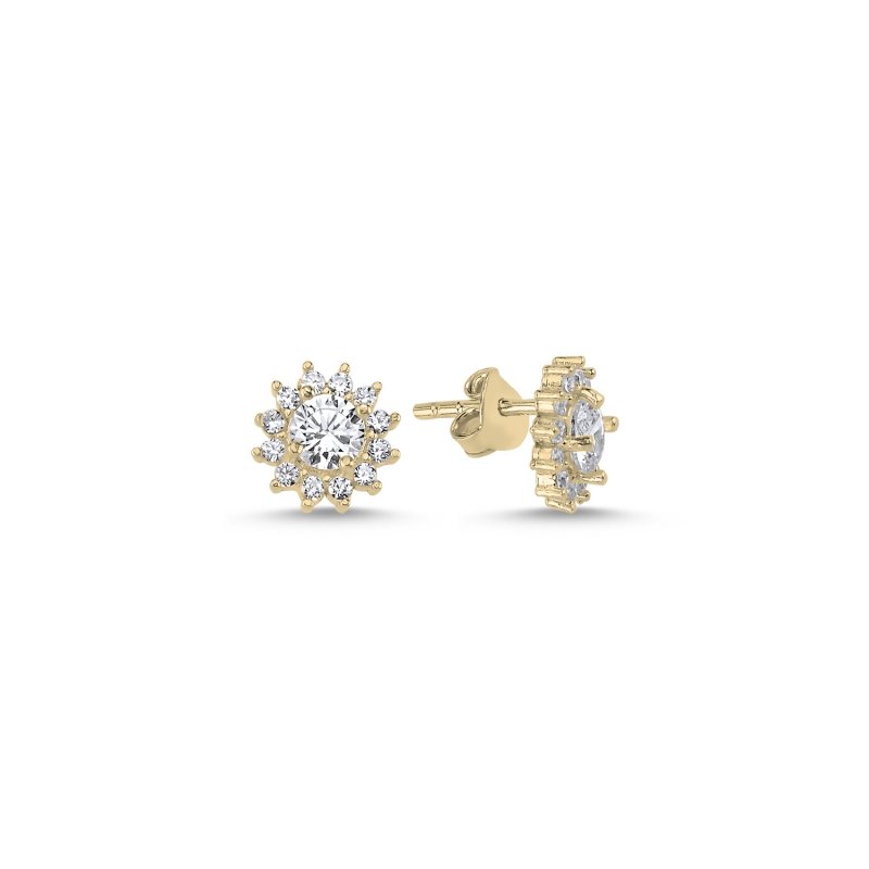 Halo Solitaire CZ Stud Earrings - E100003
