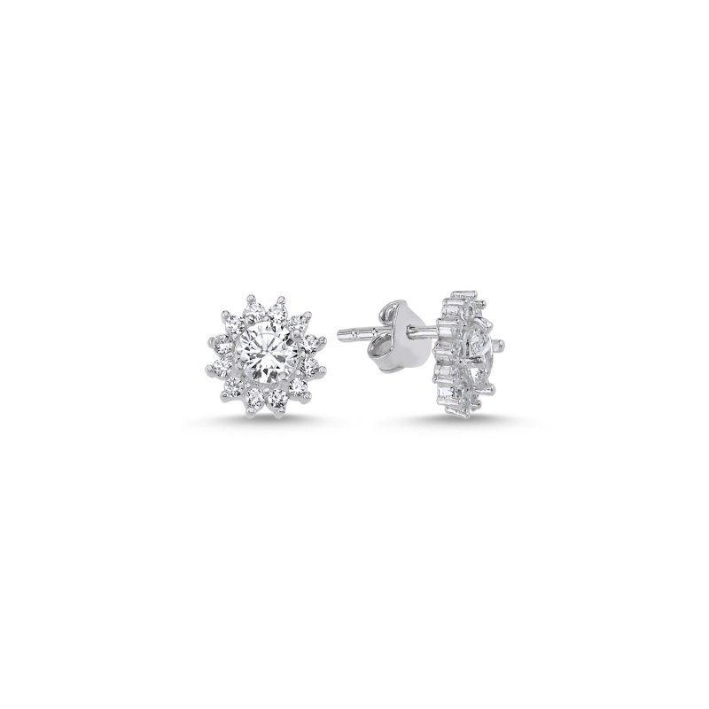 Halo Solitaire CZ Stud Earrings - E100003