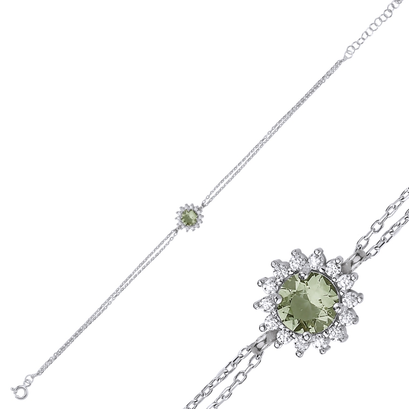 Halo Solitaire Zultanite & CZ Bracelet - B100016