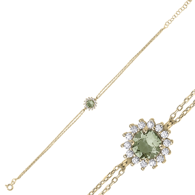 Halo Solitaire Zultanite & CZ Bracelet - B100016