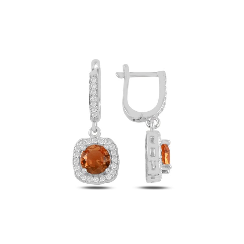 Zultanite CZ Dangle Solitaire Latch Back Earrings - E100081