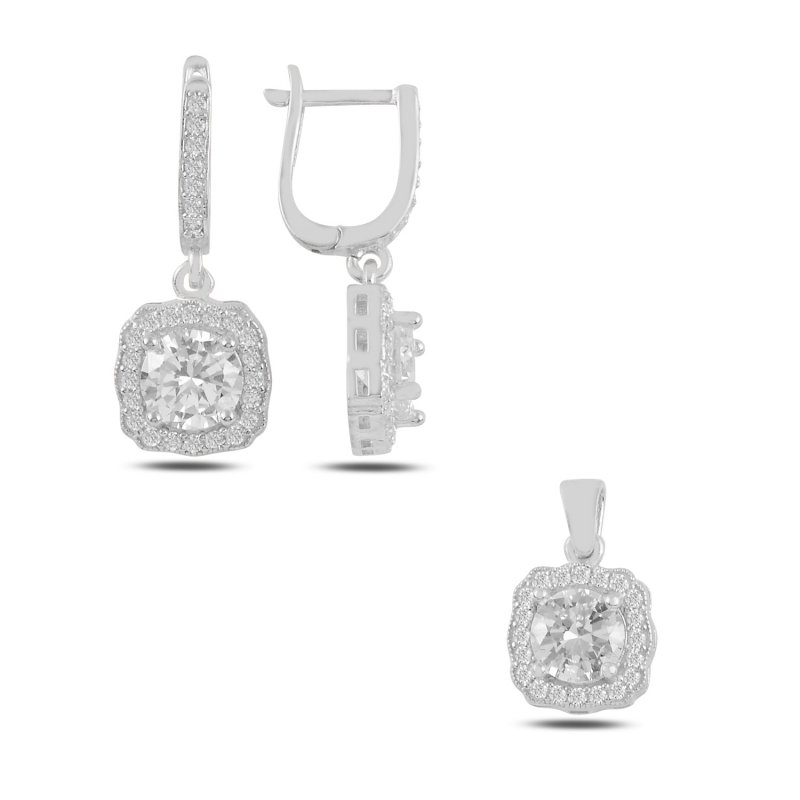CZ Dangle Solitaire Set - S100082