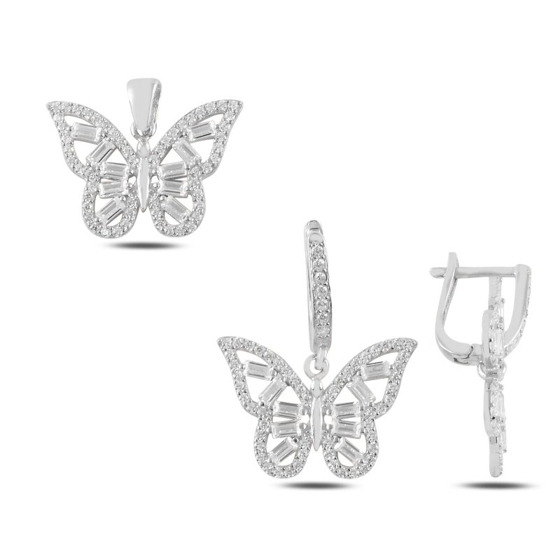 Butterfly Baguette CZ Set - S100168
