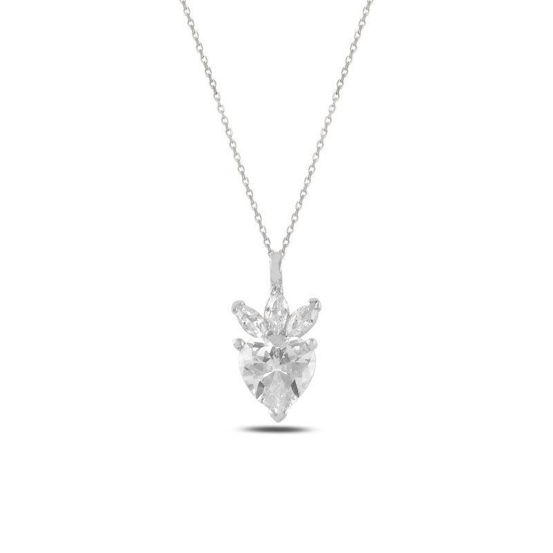 Strawberry & Heart CZ Necklace - N100185