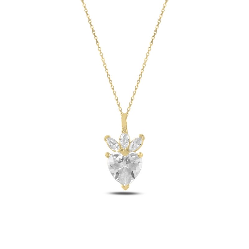 Strawberry & Heart CZ Necklace - N100185