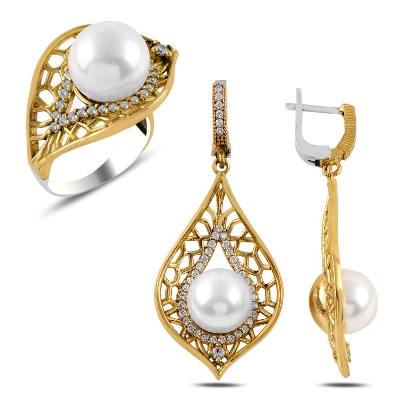 Pearl & CZ Ottoman Style Set - S100778