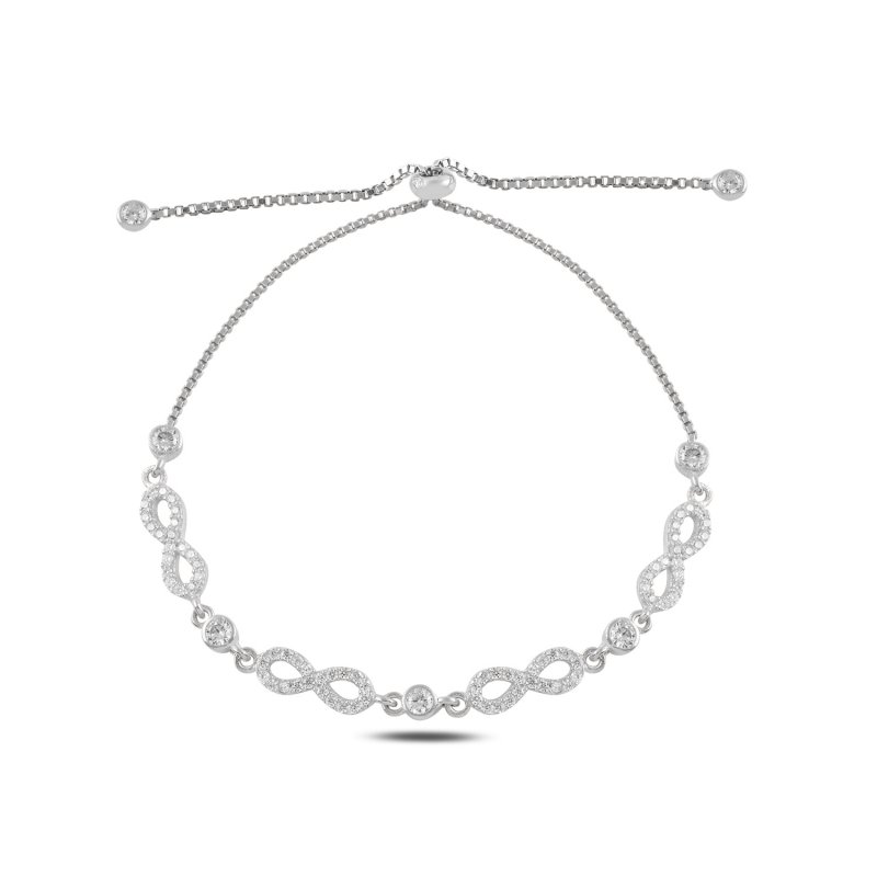 Infinity CZ Adjustable Sliding Bracelet - B100791