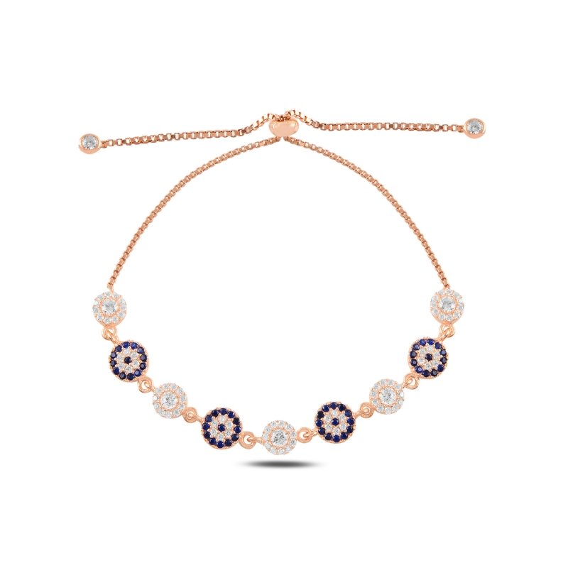 Evil Eye CZ Tennis Adjustable Sliding Bracelet - B100795