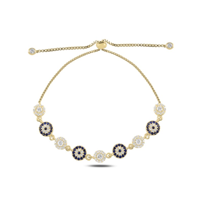 Evil Eye CZ Tennis Adjustable Sliding Bracelet - B100795
