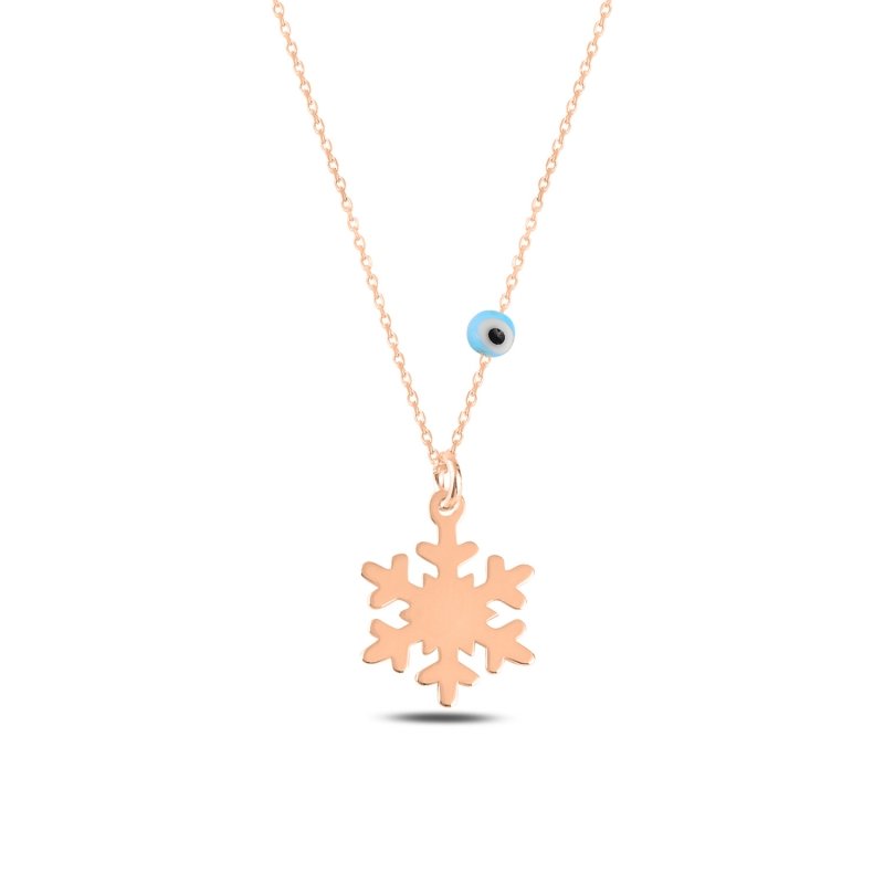 Snowflake With Evil Eye Necklace - N101013