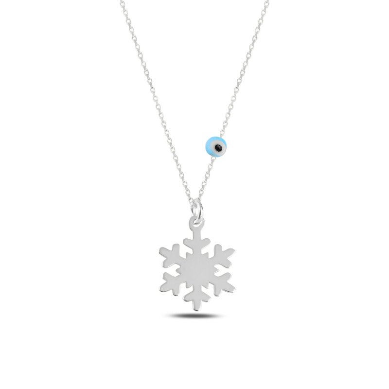 Snowflake With Evil Eye Necklace - N101013