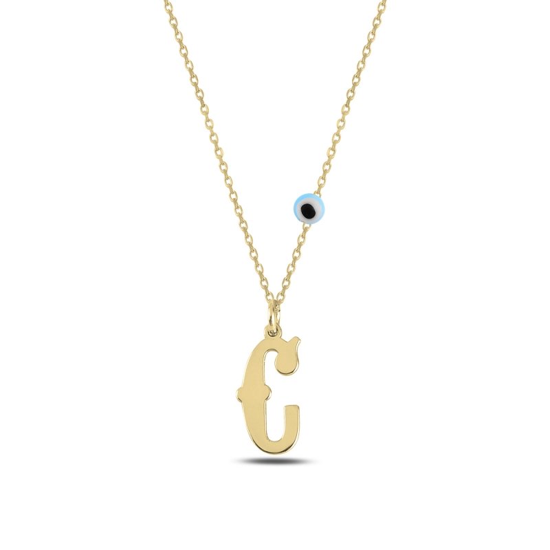 -C- Initial Plate Necklace - N101028