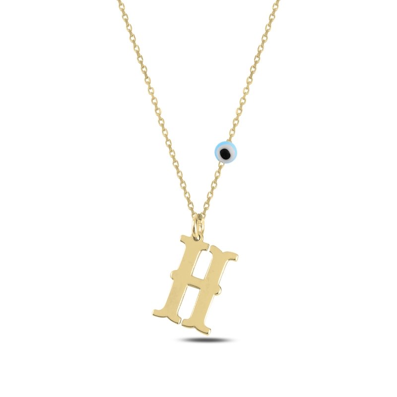 -H- Initial Plate Necklace - N101033