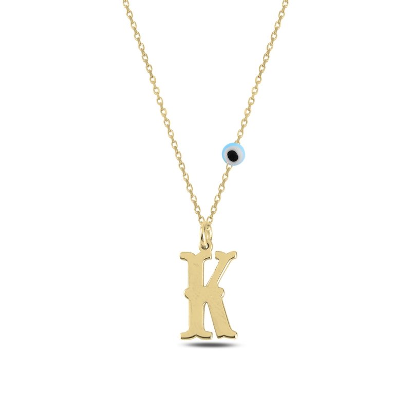 -K- Initial Plate Necklace - N101036