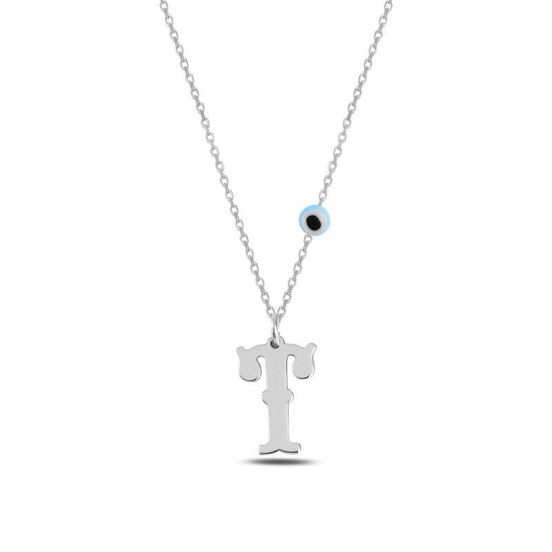 -T- Initial Plate Necklace - N101044