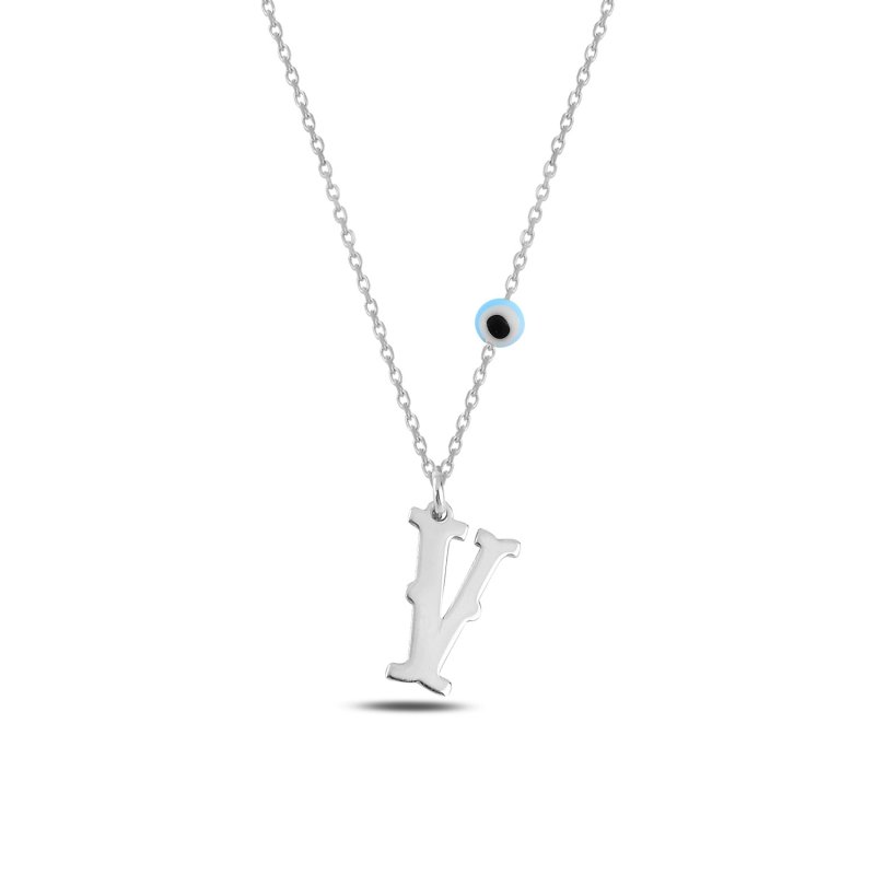 -V- Initial Plate Necklace - N101046
