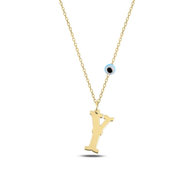 -Y- Initial Plate Necklace - N101047