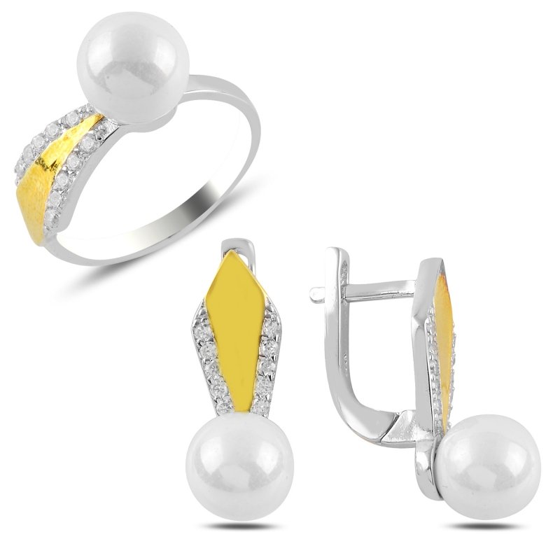Pearl & CZ Dual Color Set - S101082