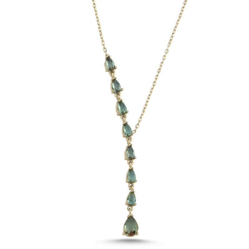 Teardrop Zultanite CZ Dangle Y Necklace - N101247