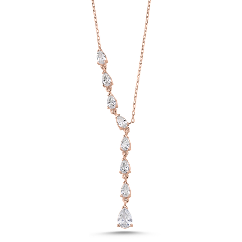 Teardrop CZ Dangle Y Necklace - N101250