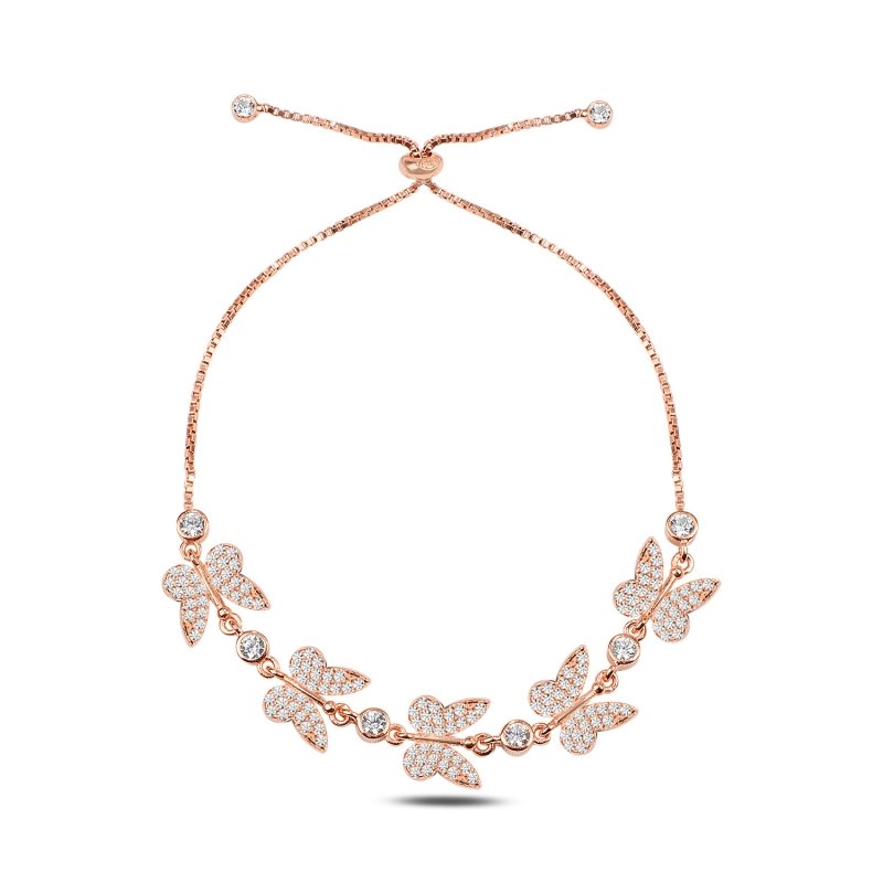 Butterfly CZ Adjustable Sliding Bracelet - B101253
