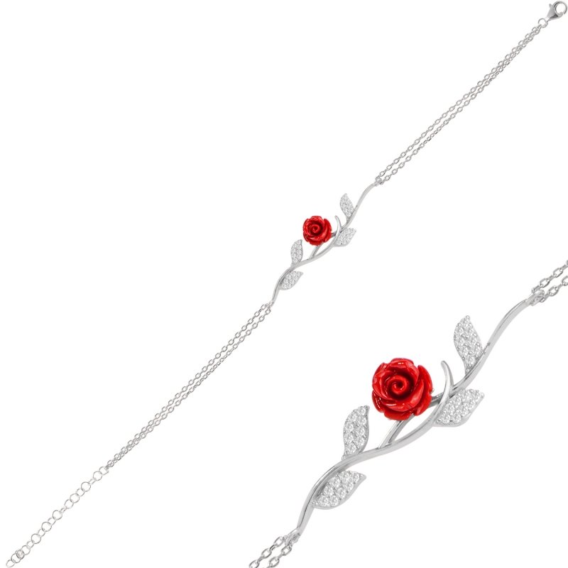 Rose & CZ Bracelet - B101257