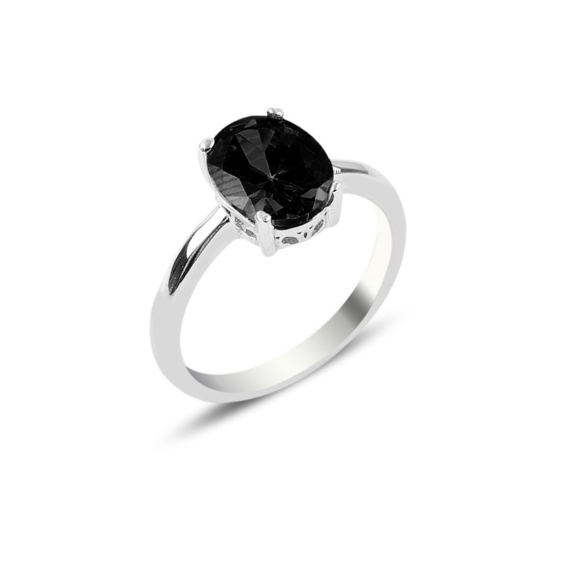 Black CZ Solitaire Ring - R101299