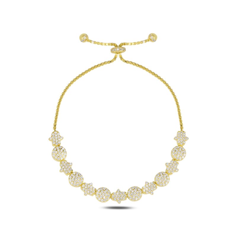 Hamsa CZ Adjustable Sliding Bracelet - B101302