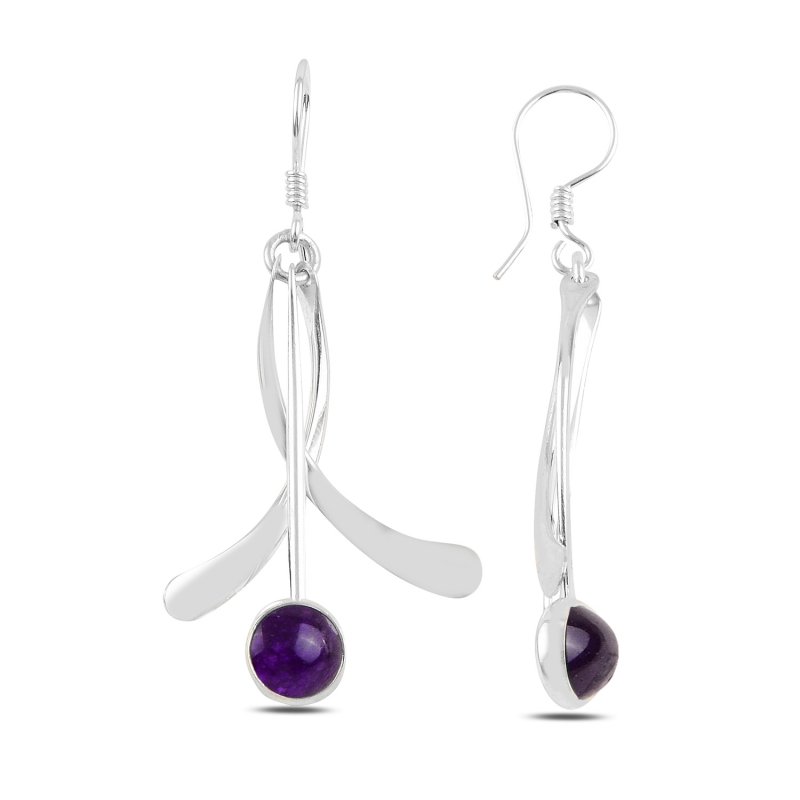 Amethyst Handcrafted Dangle Earrings - E101404